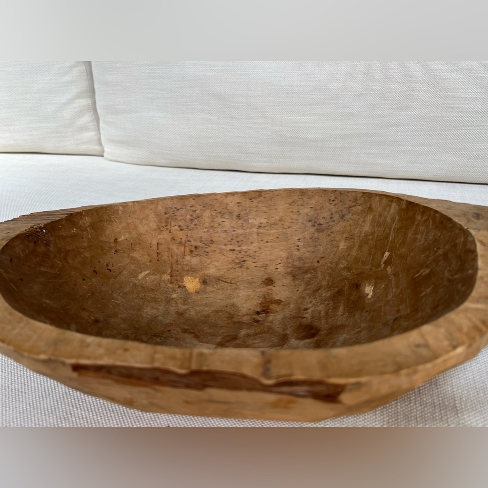 RARE Antique flour dough bread kneading bowl, hand carved GORGEOUS - Picture 4 of 5